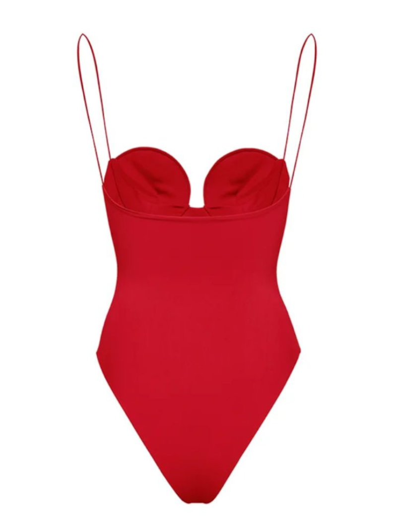 3D Flower Strappy One Piece Swimsuit