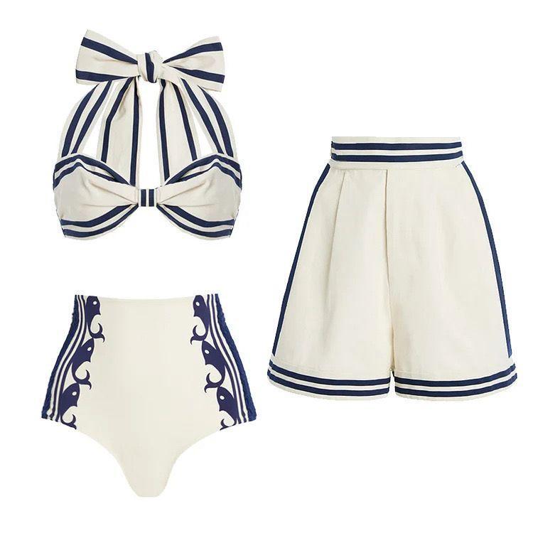 Nautical High-Waist Set