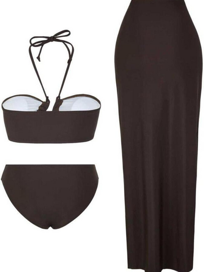 Ruffle One Piece Swimsuit with Cover Up (Skirt)