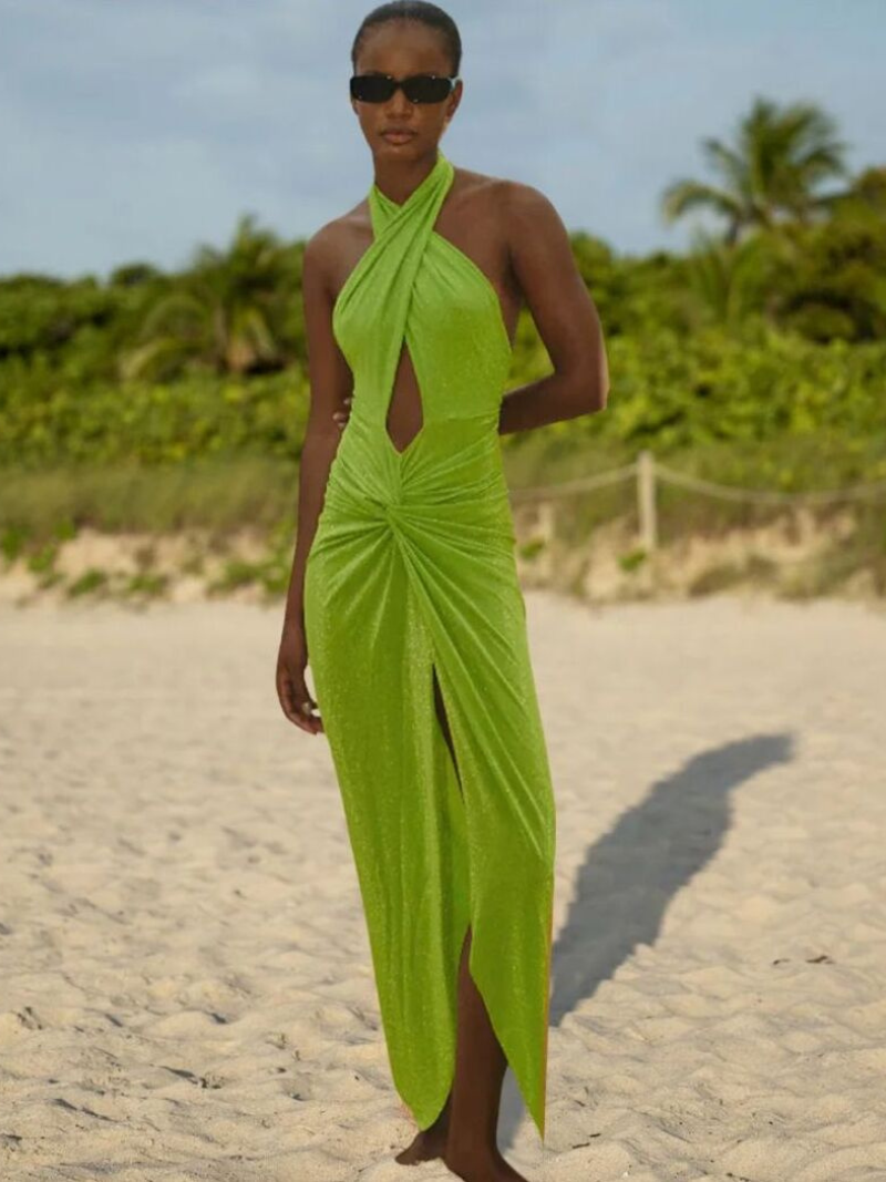 Shiny Texture Pleated Design