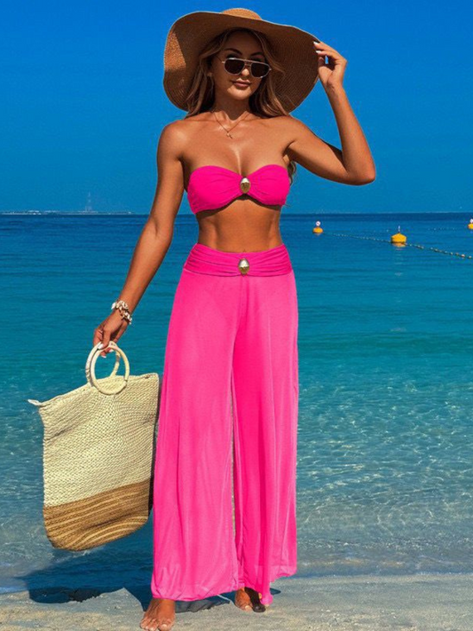 Bikini Three Piece Swimsuit Set with Pants