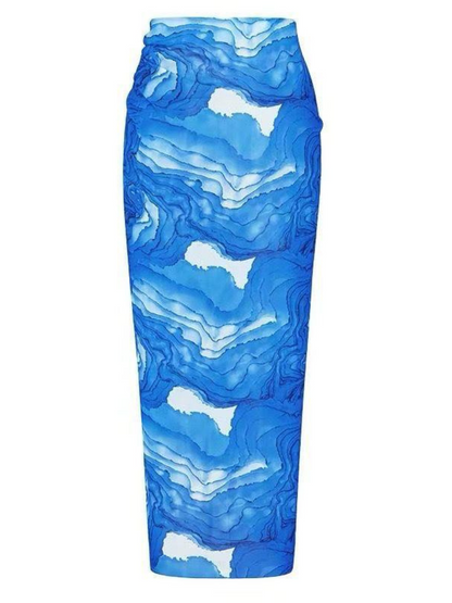 Emerald blue One Piece Swimsuit with Cover Up