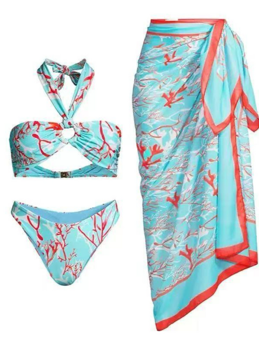 Floral Monokini With a Coverup