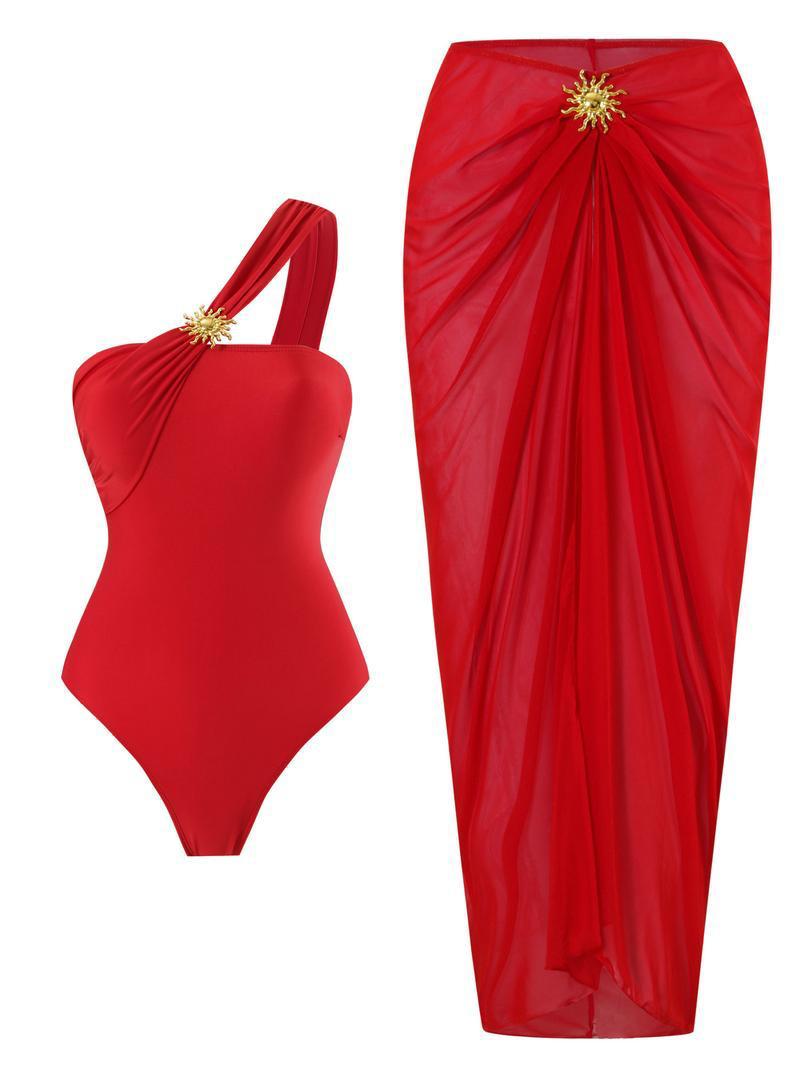 Midnight Radiance One-Shoulder Swimsuit Set