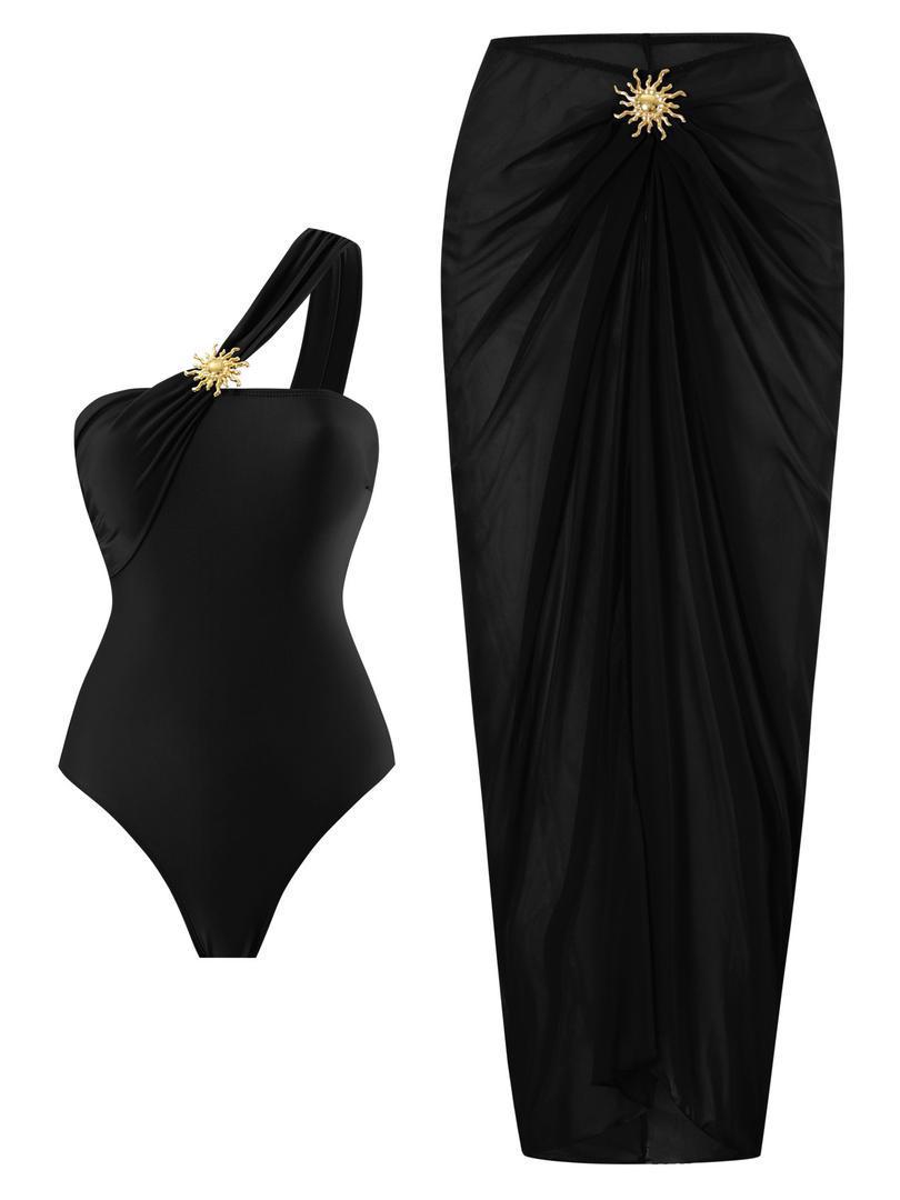 Midnight Radiance One-Shoulder Swimsuit Set