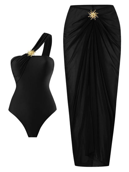 Midnight Radiance One-Shoulder Swimsuit Set