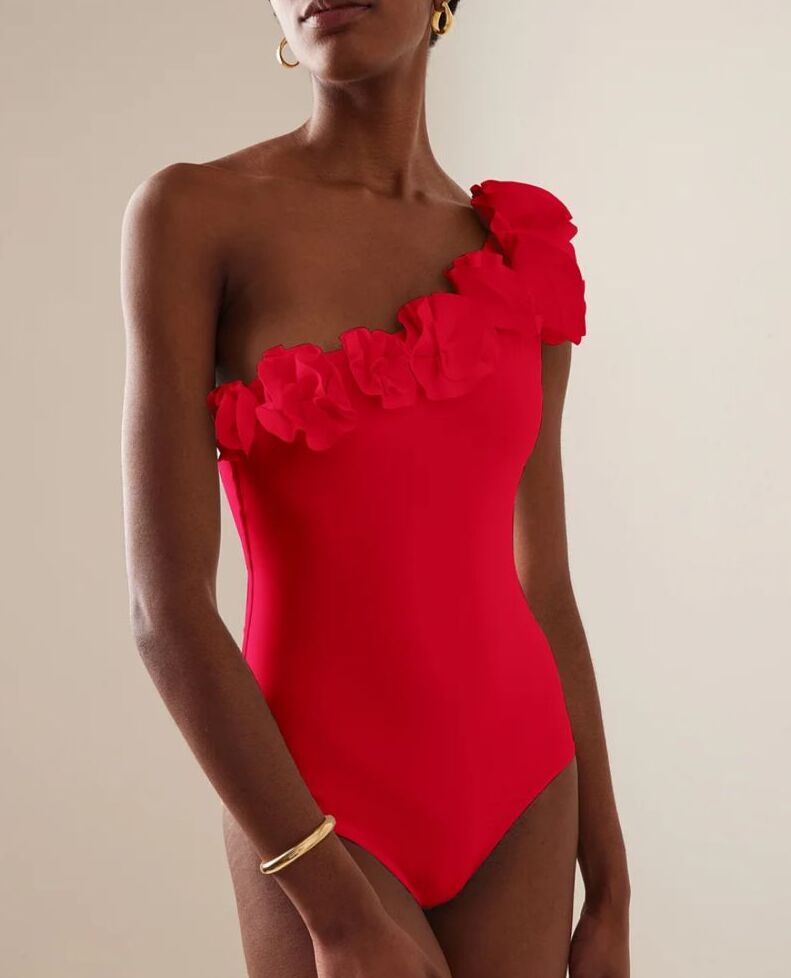 One Shoulder 3D Flower